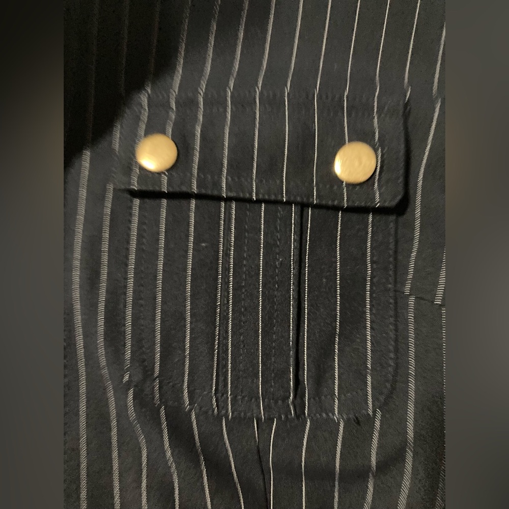 Dressbarn Blue Women’s Dress Rolled Sleeves Pockets Zip Front Belt Size 4 - Picture 6 of 13